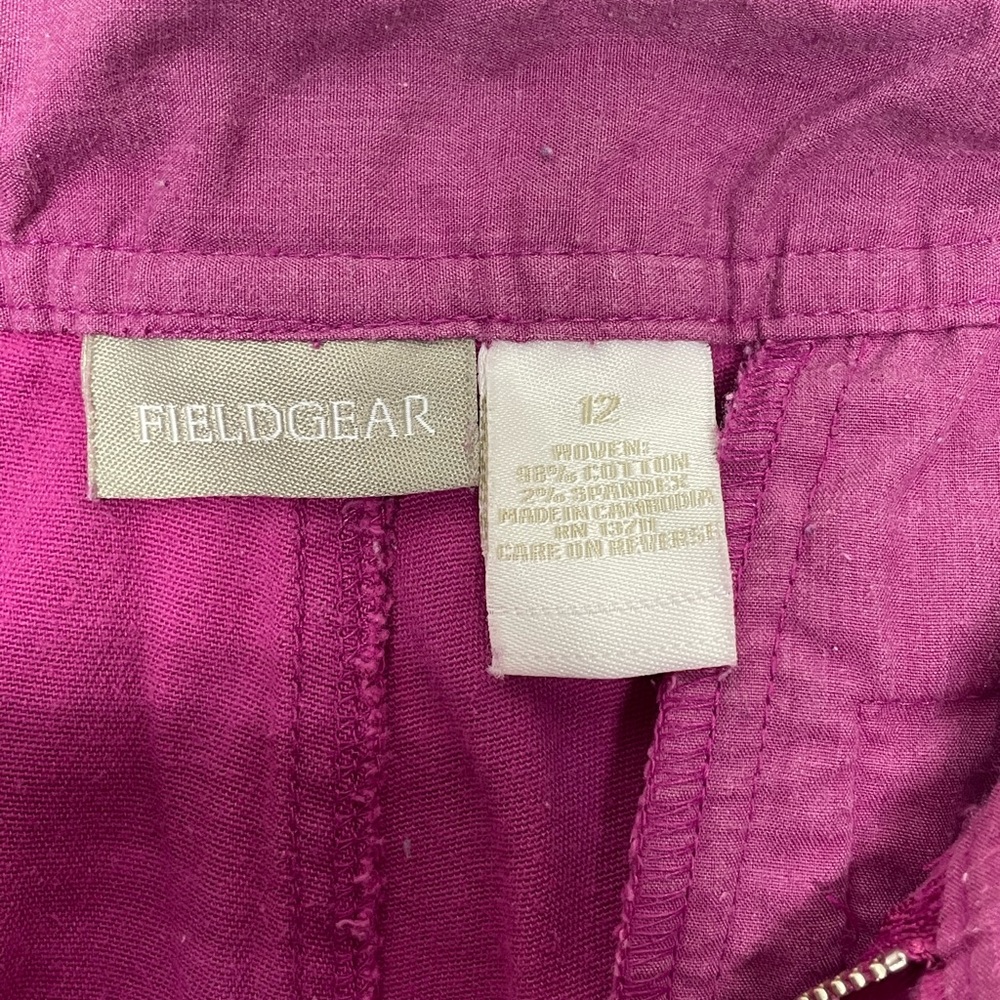 Women's Magenta Cargo Shorts with Front Pockets - Picture 6 of 7